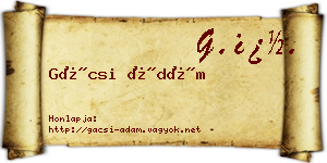 Gácsi Ádám névjegykártya
